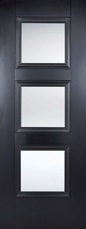 Amsterdam Black 3L Glazed Internal Door