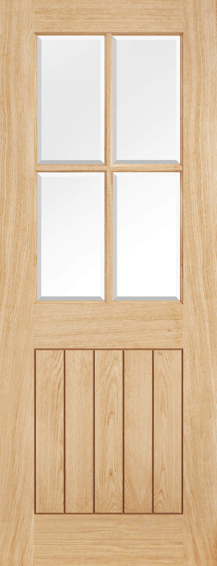 Belize Oak Door Glazed 4L Unfinished