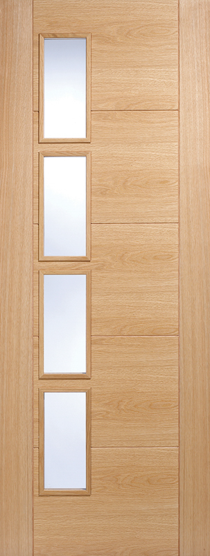Oak Vancouver Glazed 4L Clear Glass Offset