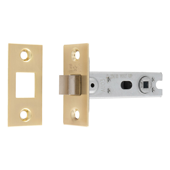 Bolt-Through Tubular Deadbolt - Satin Brass - 76mm - Image 1