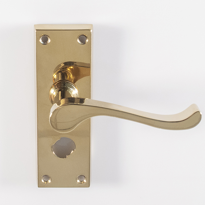 Contract Victorian Scroll Lever on Privacy Backplate - Image 1