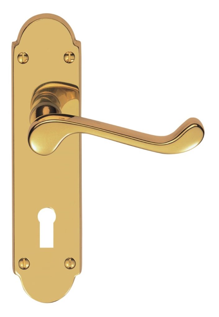 Victorian Scroll Lever On Shaped Backplate - Lock 57Mm C/C (Contract Range)