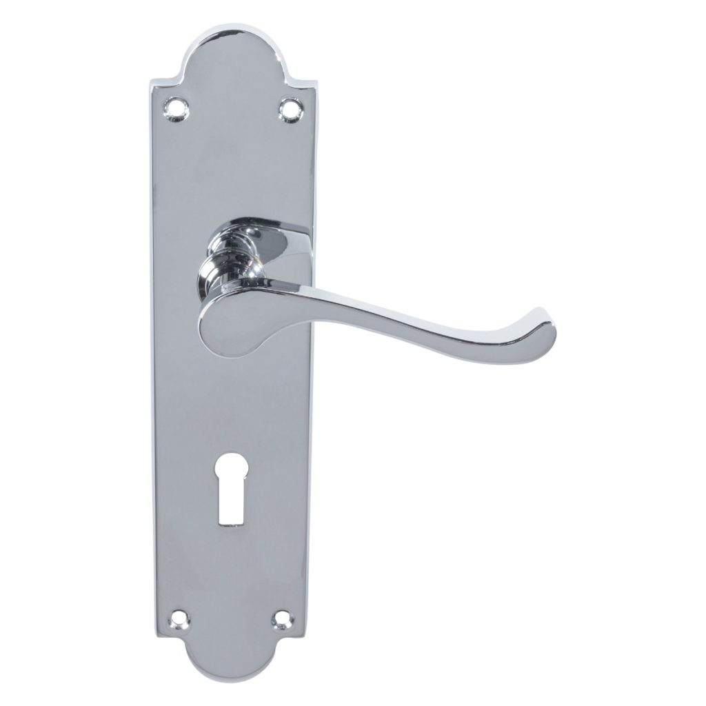 Victorian Scroll Lever On Shaped Backplate - Lock 57Mm C/C (Contract Range)