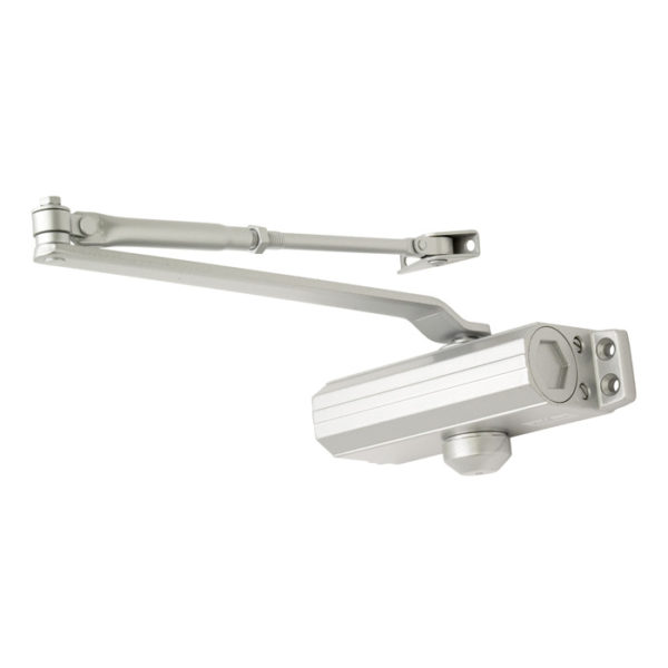Fixed Size 3 Overhead Door Closer c/w Fig. 6 Bracket - Silver