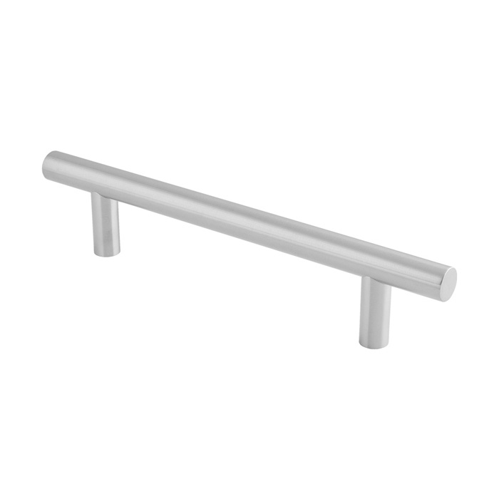 Straight T-Bar Pull Handle - Satin Stainless Steel - 22mm Dia., 225mm Centres - Image 1