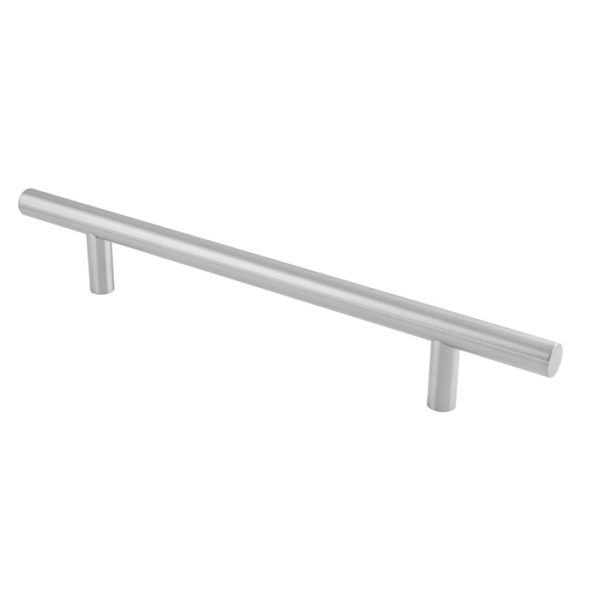 Straight T-Bar Pull Handle - Satin Stainless Steel-22mm Dia., 300mm Centres