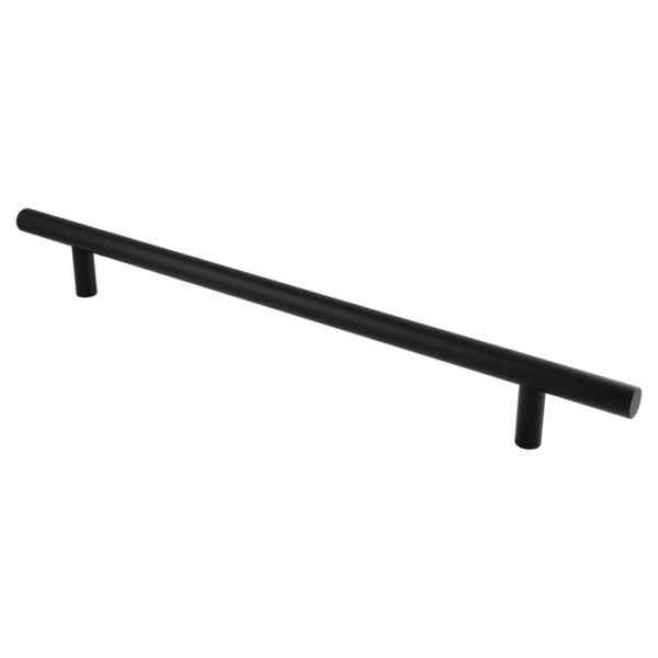 Straight T-Bar Pull Handle - Matt Black - 22mm Dia., 450mm Centres