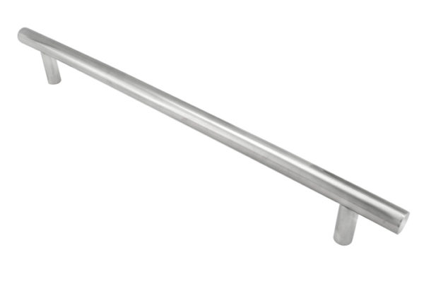 Straight T-Bar Pull Handle Grade 304 - Satin Stainless Steel-22mm Dia., 450mm Centres