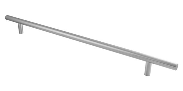 Straight T-Bar Pull Handle Grade 304 - Satin Stainless Steel-22mm Dia., 600mm Centres