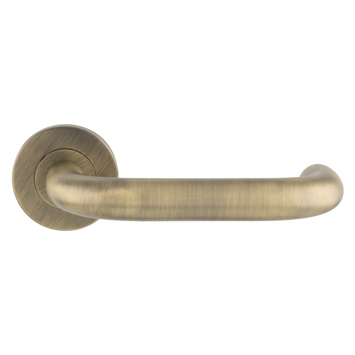 Nera Safety Lever on Sprung Rose Grade 304-Antique Brass - Image 1