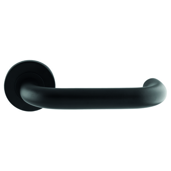Nera Safety Lever on Sprung Rose - Matt Black