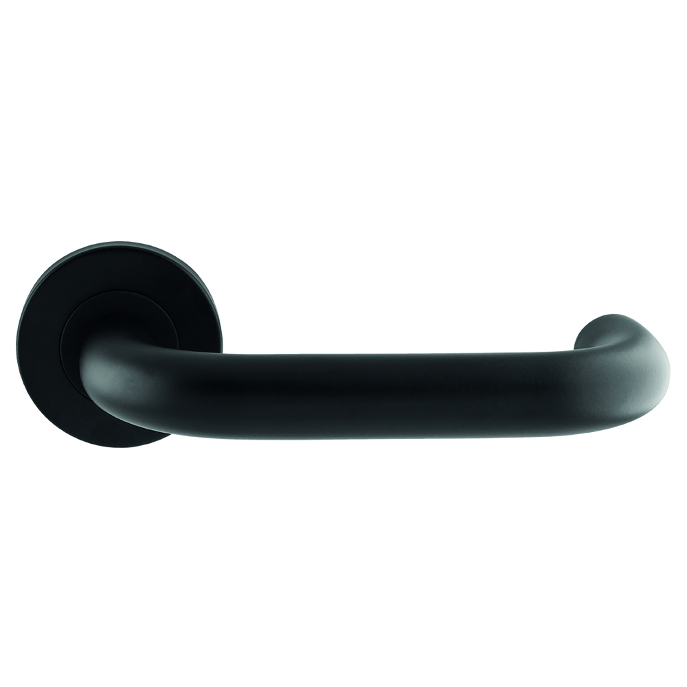 Nera Safety Lever on Sprung Rose - Matt Black - Image 1