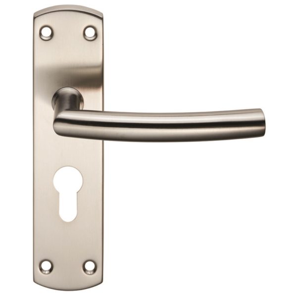 Residential Arched Lever on Euro Lock Backplate
