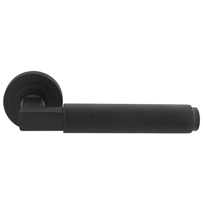 Terazzo Lever On Round Rose Matt Black - Image 1