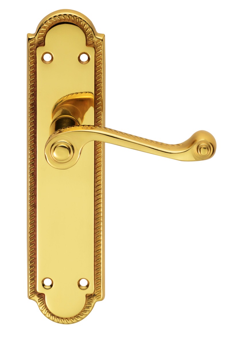 Georgian Lever on Shaped Latch Backplate - Image 1