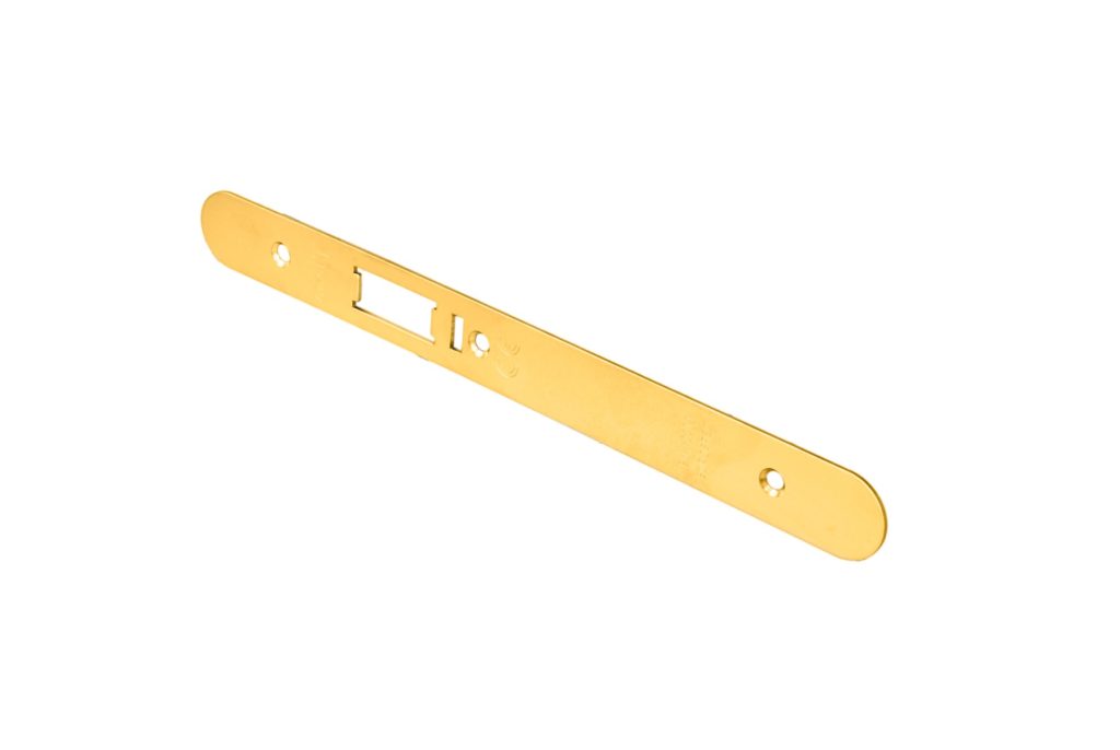 Forend Strike & Fixing Pack To Suit Din Anti Thrust Night Latch-PVD-Radius Forend