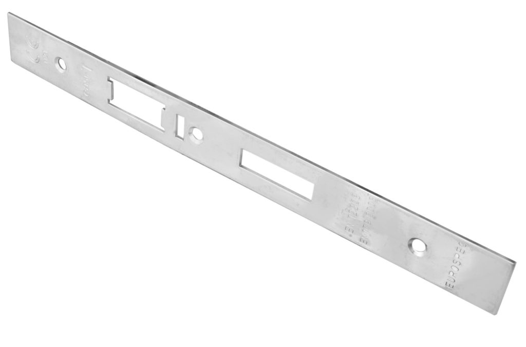 Forend Strike & Fixing Pack To Suit Din Escape Lock-Bright Stainless Steel-Square Forend