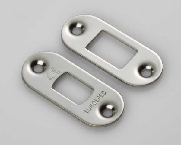 Forend Strike & Fixing Pack To Suit Heavy Duty Tubular Deadbolt-Bright Stainless Steel-Radius Forend