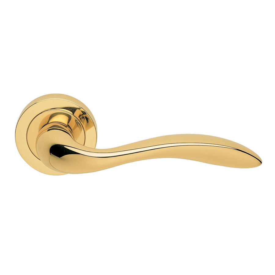Giava Lever on Round Rose in Polished Brass - Image 1