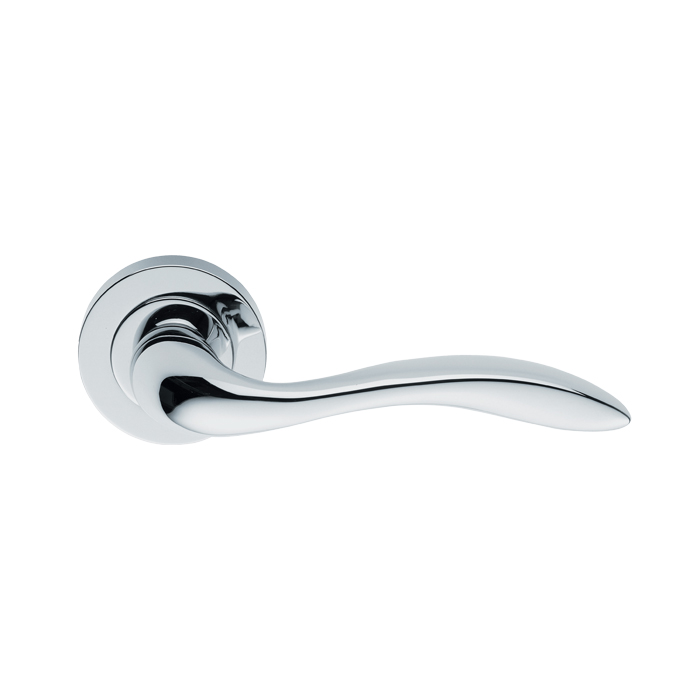 Giava Lever on Round Rose in Polished Chrome - Image 1