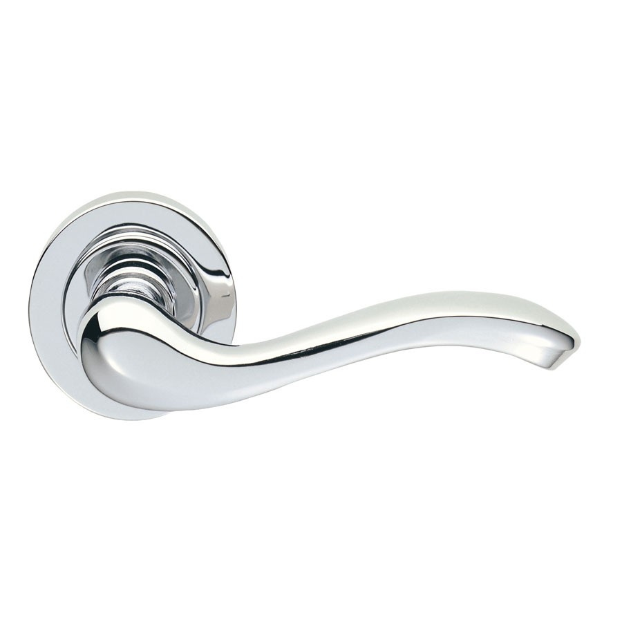 Apollo Lever on Round Rose in Polished Chrome - Image 1