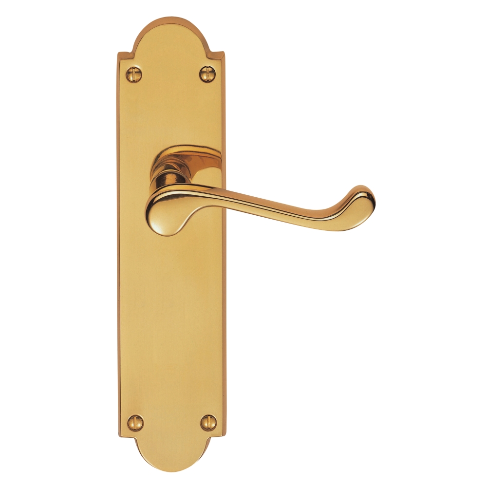 Victorian Scroll Lever on Shaped Latch Backplate - Image 1