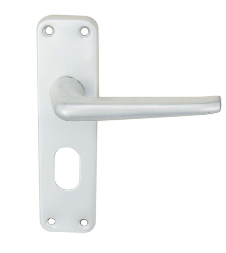 Aluminium Lever On Backplate - Lock Oval Profile 48.5Mm C/C