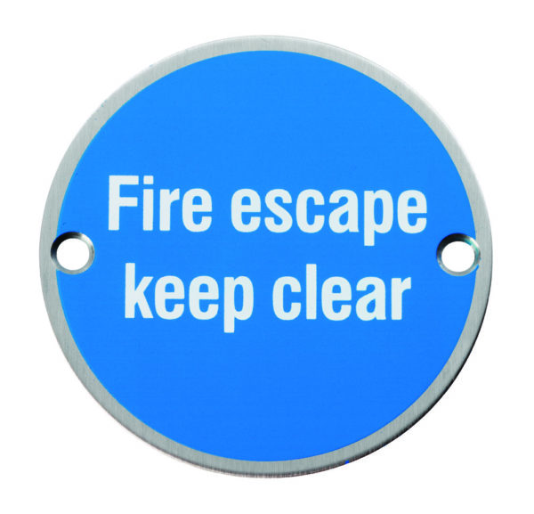 Signage Fire Escape - Keep Clear