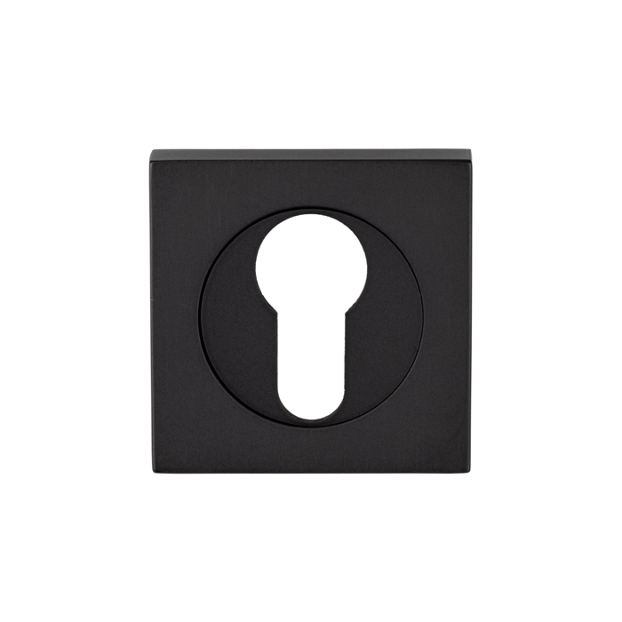 Square Euro Profile Escutcheon Matt Black - Image 1