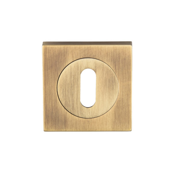 Square Standard Lock Escutcheon Antique Brass