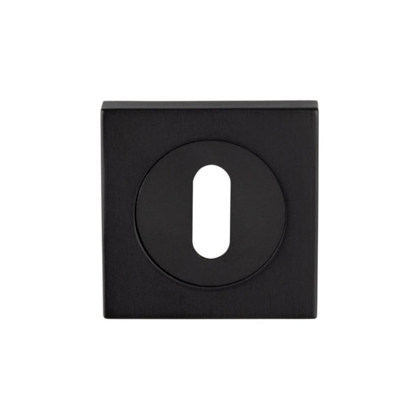 Square Standard Lock Escutcheon Matt Black