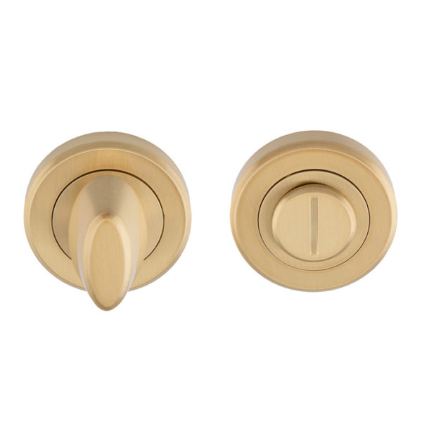 Thumbturn and Release on Rose - Satin Brass-50mm Dia. Rose-Boxed
