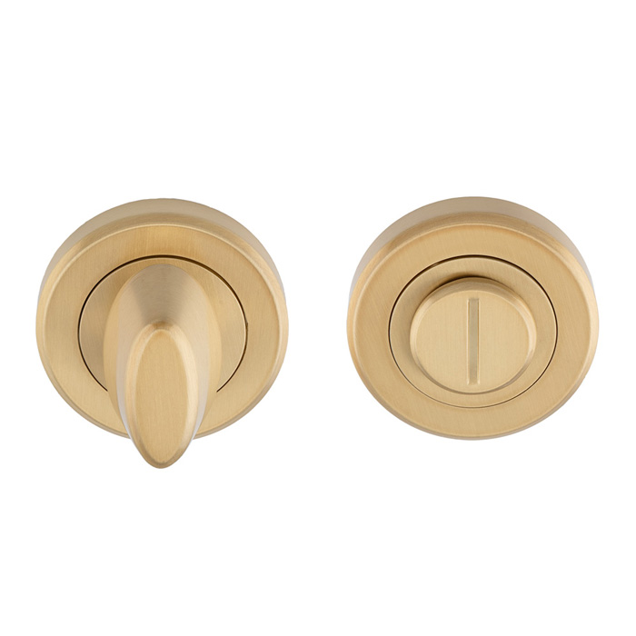 Thumbturn and Release on Rose - Satin Brass-50mm Dia. Rose-Boxed - Image 1