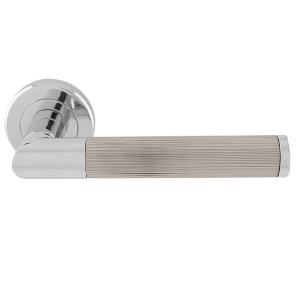 Trend Lines Lever On rose Polish Chrome / Satin Nickel Duel FInish