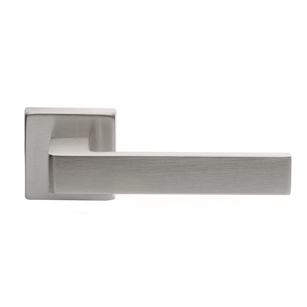 Techna Lever on Square Rose Satin Chrome - Image 1