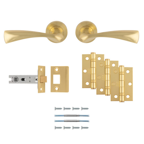Sintra Latch Pack - Ultimate Door Pack-Satin Brass