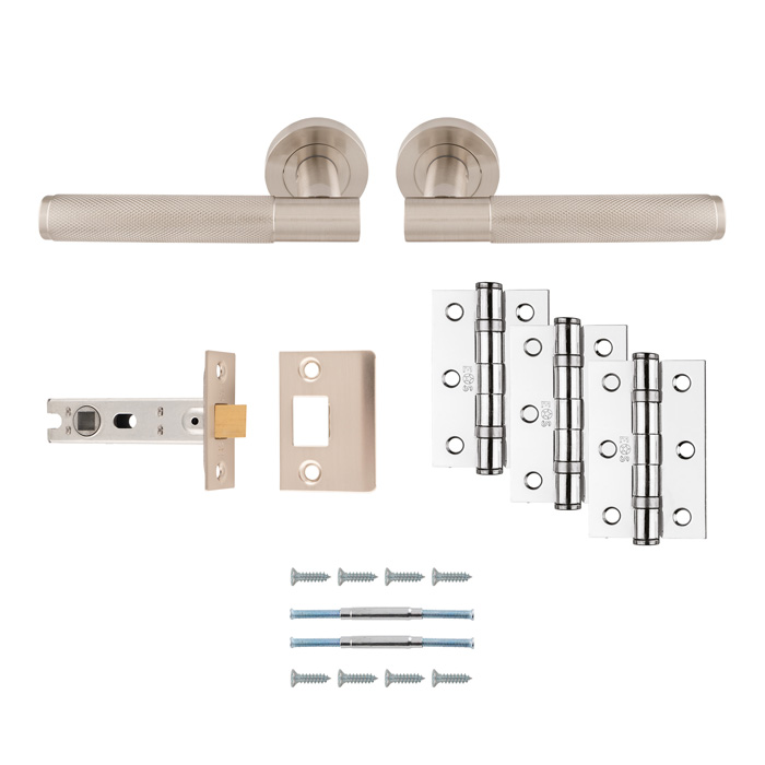 Lagos Latch Pack - Ultimate Door Pack - Satin Nickel - Image 1
