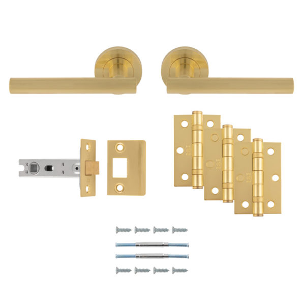 Faro Latch Pack - Ultimate Door Pack-Satin Brass