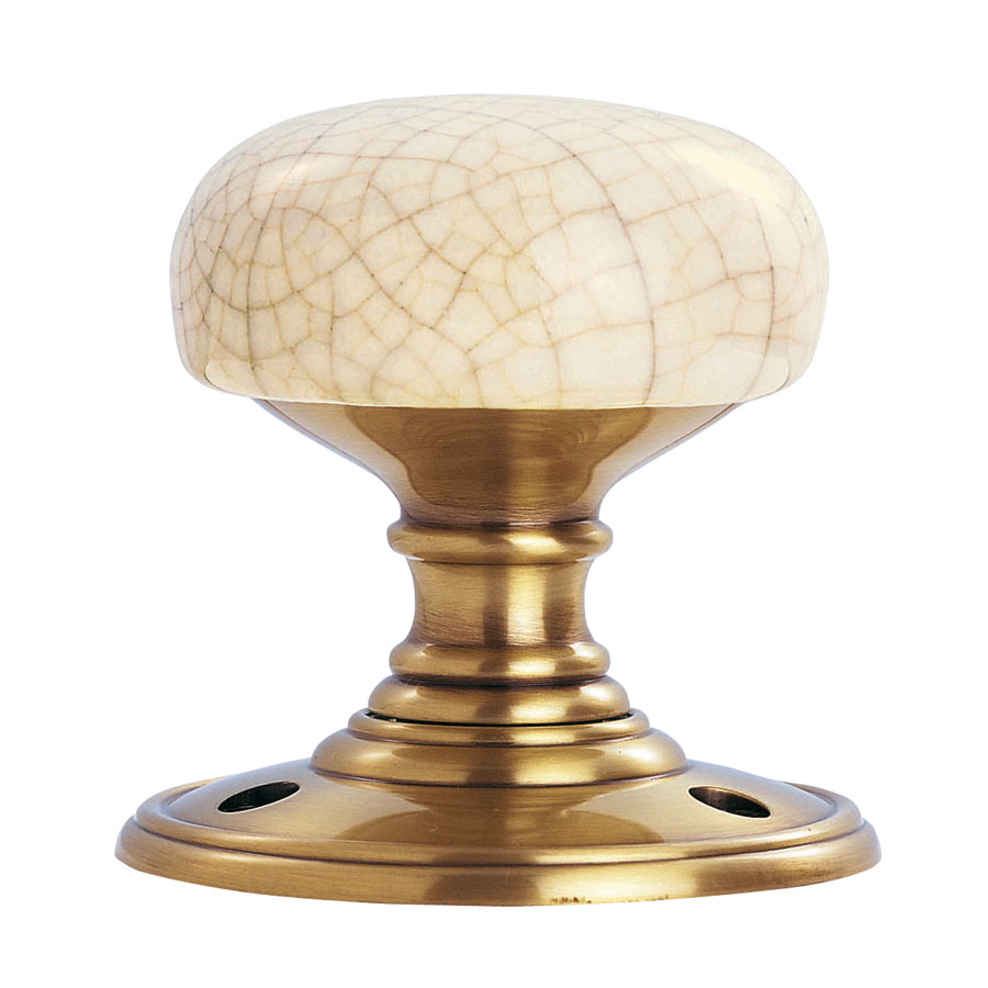Delamain Porcelain Knob Ivory Crackle - Image 1